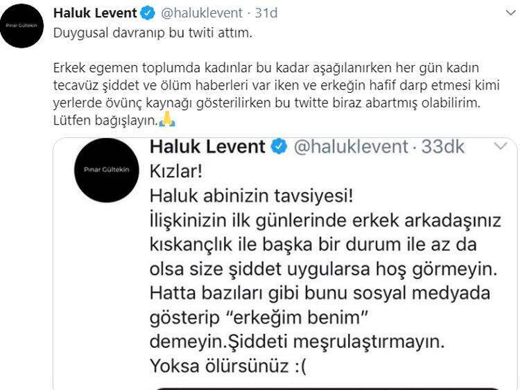 Ο Haluk Levent Pınar συγκέντρωσε μια αντίδραση μετά την ανταλλαγή που έκανε μετά τη δολοφονία του Gültekin!