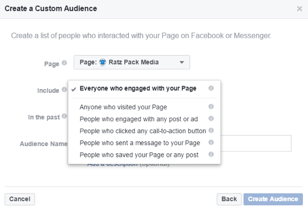 Δημιουργήστε προσαρμοσμένα είδη κοινού με βάση άτομα που αλληλεπίδρασαν με τη σελίδα σας στο Facebook.