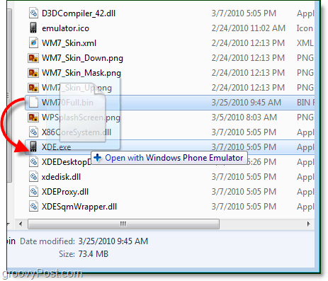 ανοίξτε το αρχείο WM70Full.bin με το αρχείο XDE.exe