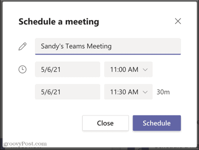 Ρυθμίστε μια σύσκεψη στο Microsoft Teams για αργότερα