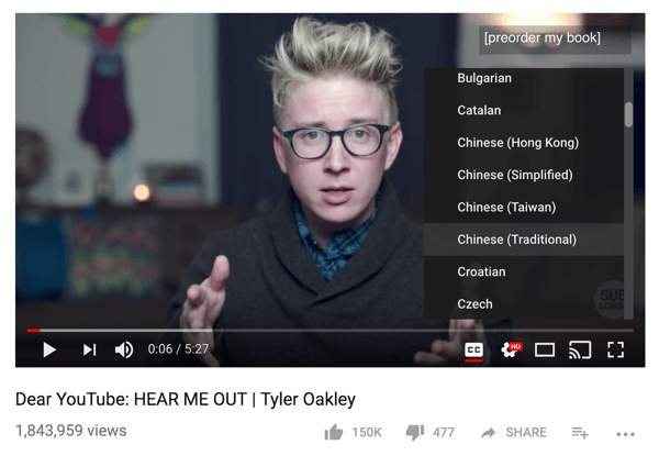 Η κοινότητα του Tyler Oakley μετέφρασε ένα από τα βίντεό του στο YouTube σε 68 διαφορετικές γλώσσες.