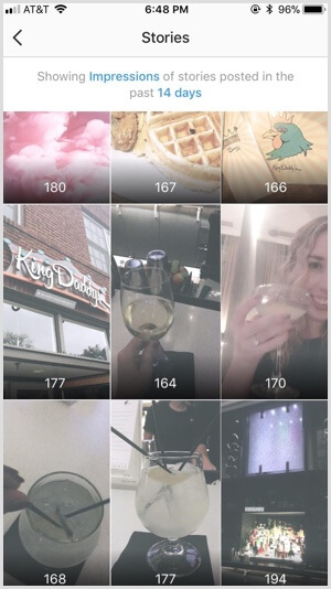 Ιστορίες Insights Instagram ταξινομημένες κατά εμφανίσεις
