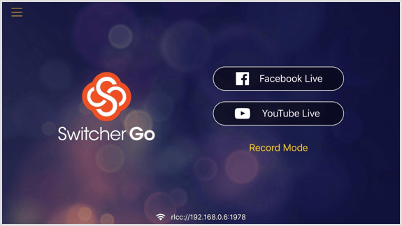 Οθόνη Switcher Go όπου μπορείτε να συνδέσετε τους λογαριασμούς σας στο Facebook και στο YouTube