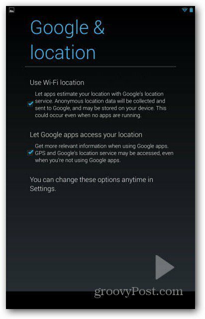 Λογαριασμοί χρηστών Nexus 7 - Τοποθεσία Google