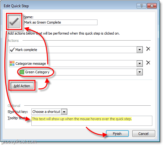 προσαρμοσμένα εικονίδια quickstep στο Outlook 2010