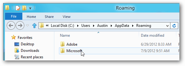 Δεδομένα εφαρμογών περιαγωγής των Windows 8