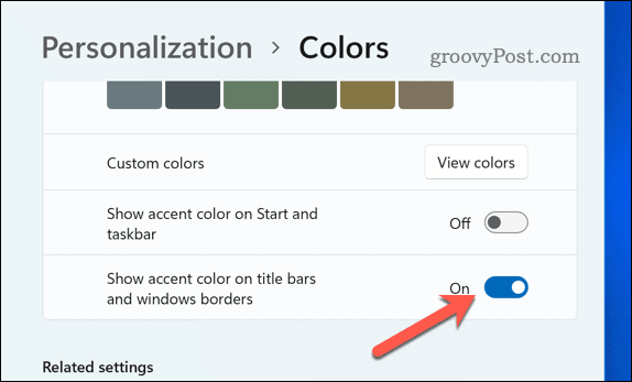 Ενεργοποίηση χρώματος περιγράμματος στα Windows