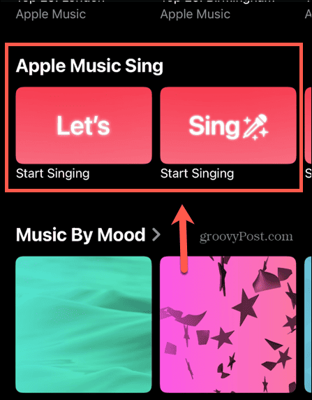 apple μουσική τραγουδούν τμήμα
