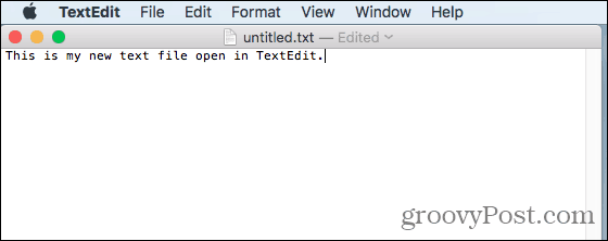 Το αρχείο κειμένου ανοίγει στο TextEdit σε Mac