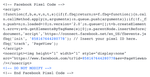 Εγκαταστήστε τον κώδικα pixel Facebook στον ιστότοπό σας.