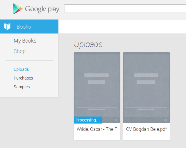 Google Play βιβλία μεταφόρτωση αρχείων