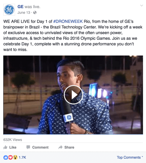 ge facebook ζωντανά για την εβδομάδα του drone