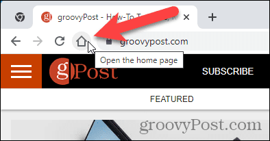 Η αρχική σελίδα εμφανίζεται όταν κάνετε κλικ στο κουμπί Αρχική σελίδα στο Chrome