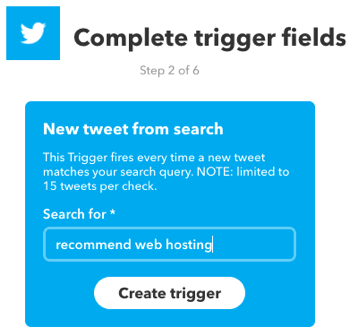 Δημιουργήστε μια μικροεφαρμογή IFTTT που ενεργοποιείται από μια αναζήτηση στο Twitter.