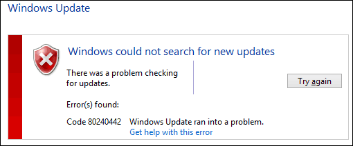 Αρχικό σφάλμα του Windows Update