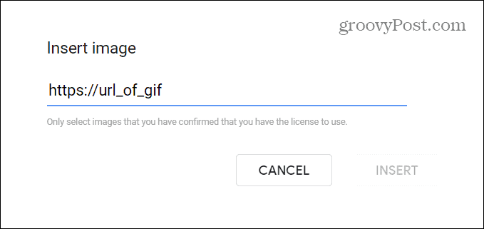 εισαγωγή GIF μέσω URL