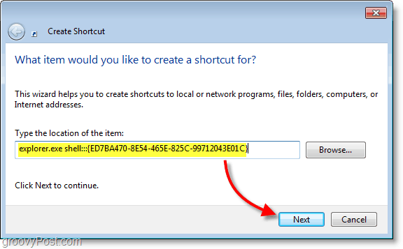 Windows 7 screenshot -name τη συντόμευση αυτό το τρελό όνομα επέκτασης