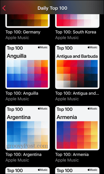 Τα τσαρτ μουσικής της Apple στις κορυφαίες 100 χώρες