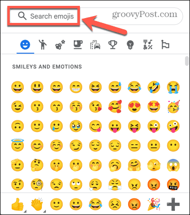 λίστα emoji εγγράφων google