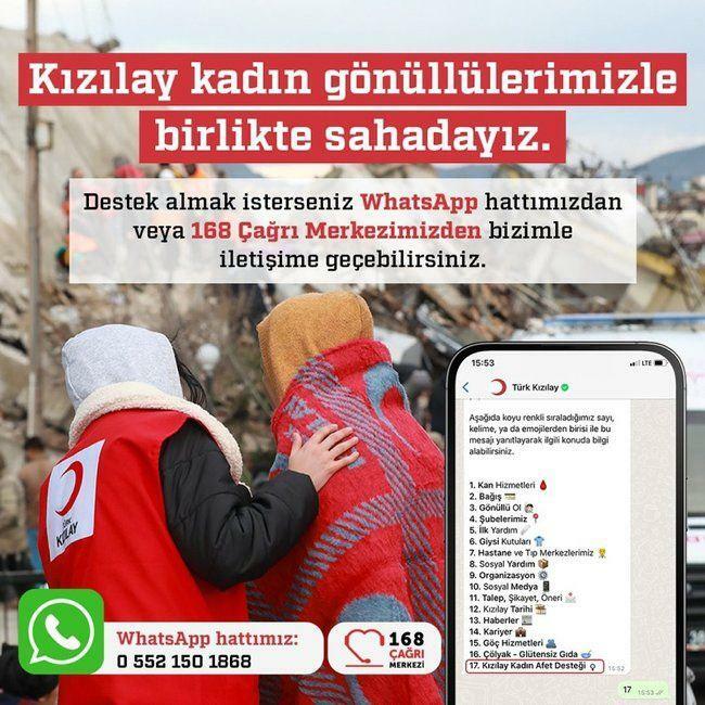 Η Τουρκική Ερυθρά Ημισέληνος δημιούργησε μια γραμμή whatsapp για τους σεισμόπληκτους