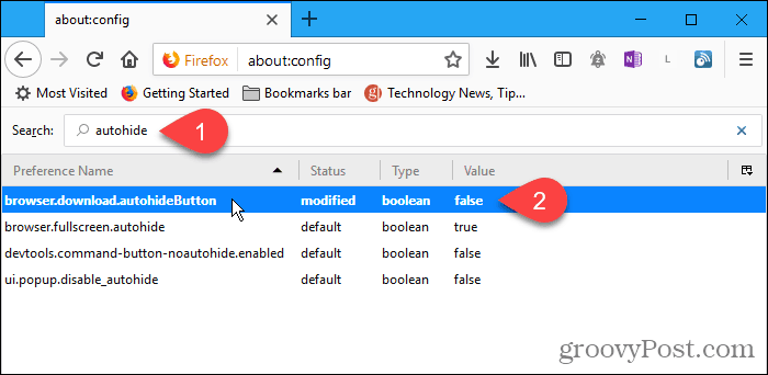Κάντε διπλό κλικ στη ρύθμιση configButton στο φάκελο Firefox