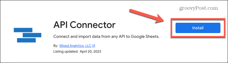 google sheets εγκατάσταση της σύνδεσης api