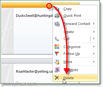Διαγραφή ή Διαγραφή μη αποθηκευμένων επαφών στο Outlook 2010 2007