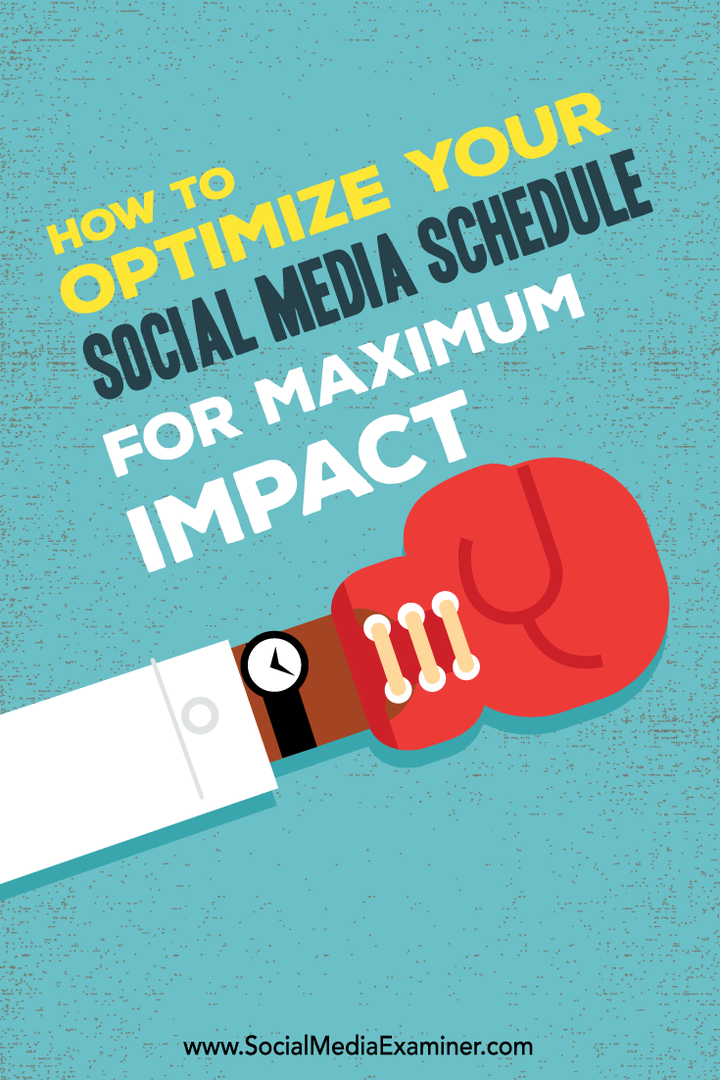 Πώς να βελτιστοποιήσετε το πρόγραμμα κοινωνικών μέσων για μέγιστο αντίκτυπο: Social Media Examiner