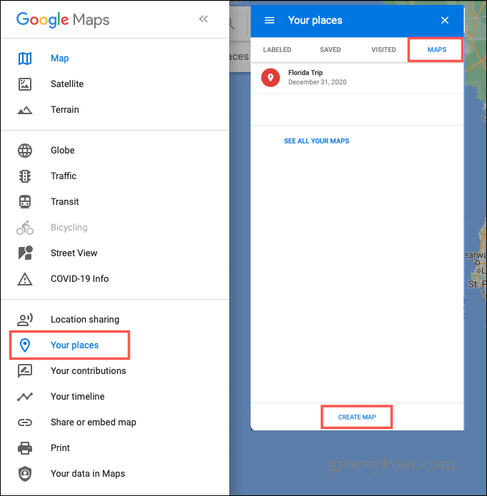 Δημιουργήστε έναν χάρτη για ένα οδικό ταξίδι στους Χάρτες Google