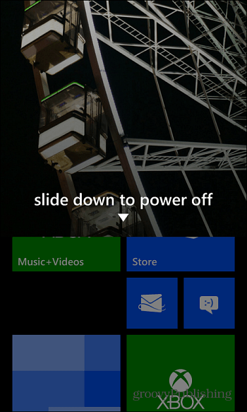 Πλευρά προς τα κάτω για να απενεργοποιήσετε το Windows Phone 8