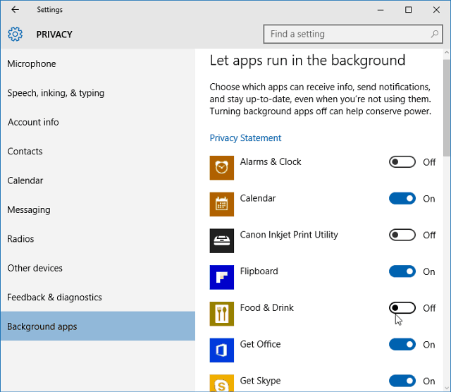 Πώς να σταματήσετε τις εφαρμογές των Windows 10 από την εκτέλεση στο παρασκήνιο