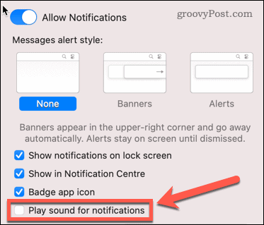 αναπαραγωγή ήχου για ειδοποιήσεις mac