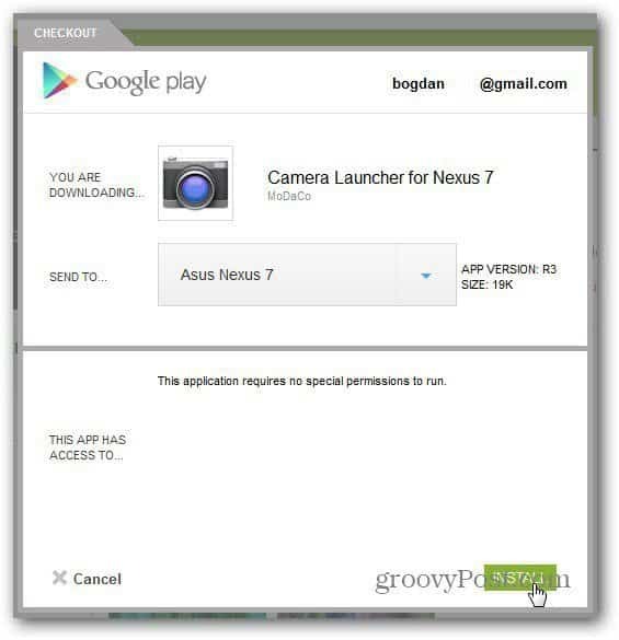 το Google nexus 7 εγκαταστήστε τη φωτογραφική μηχανή