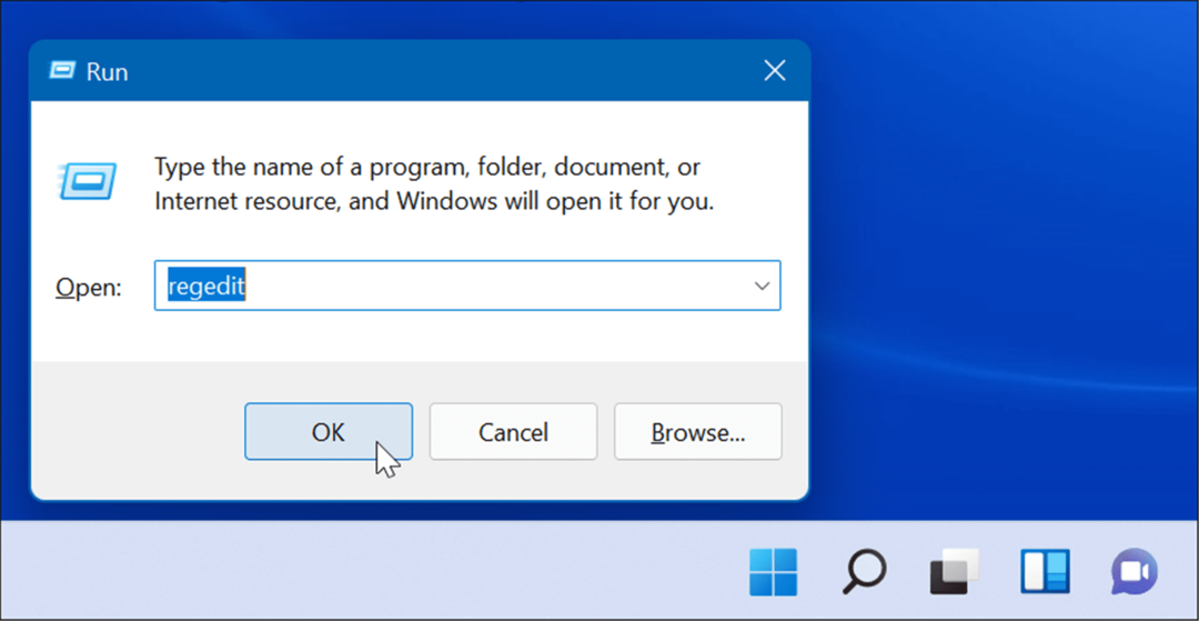 regedit Εκτελέστε τα Windows 11
