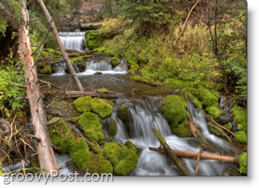 Φωτογραφία - Slow Shutterspeed Παράδειγμα - Πράσινο δάσος ποτάμι νερό ρέμα