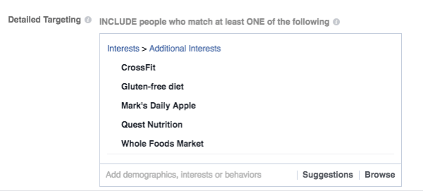 Η διαφήμιση Instagram της Bhu Foods στοχεύει άτομα με βάση τα δημογραφικά στοιχεία, τις επισημάνσεις "μου αρέσει" και τα ενδιαφέροντα της σελίδας.