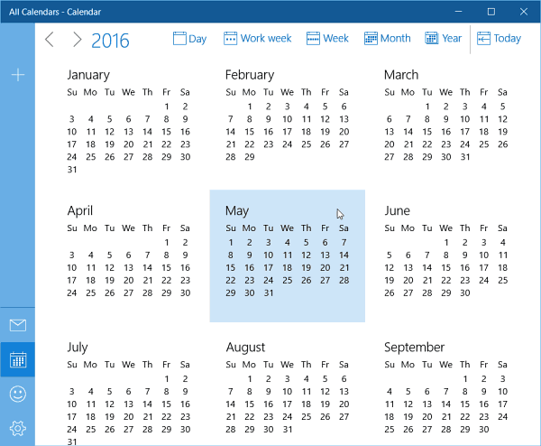 Ενημερωμένη προβολή ολόκληρου έτους για τα ημερολόγια Windows 10