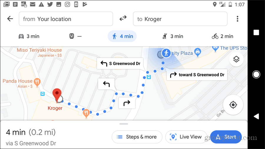 google maps οδηγούς με τα πόδια