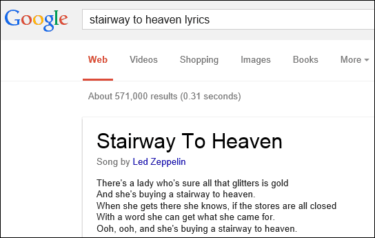 google στίχους που δείχνουν