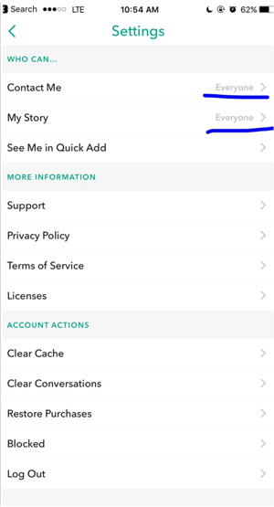 Αλλάξτε τις ρυθμίσεις Snapchat, ώστε όλοι να μπορούν να επικοινωνήσουν μαζί σας.