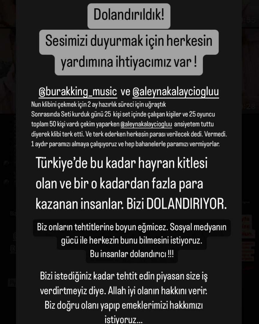 Καταγγελίες απάτης κατά των Burak King και Aleyna Kalaycıoğlu