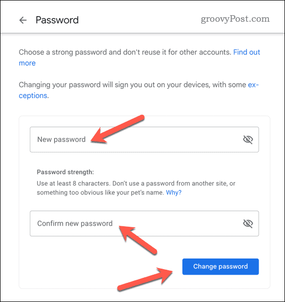 Ορίστε έναν νέο κωδικό πρόσβασης στο Gmail