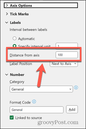 excel απόσταση από τον άξονα