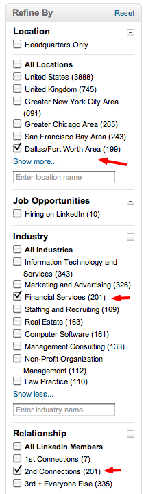αναζήτηση εταιρείας στο Linkedin