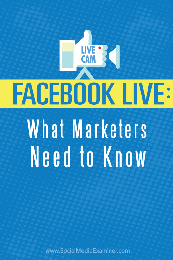 Facebook Live: Τι πρέπει να γνωρίζουν οι έμποροι: Εξεταστής κοινωνικών μέσων