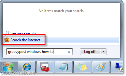 πραγματοποιείτε αναζητήσεις των Windows 7 και αναζητήσεις στο διαδίκτυο από το μενού έναρξης ή από το πλαίσιο αναζήτησης