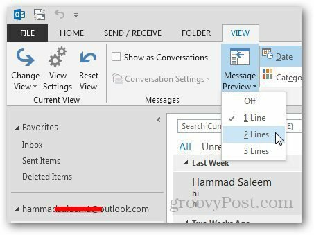 Προεπισκόπηση μηνυμάτων του Outlook 3