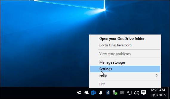 Δίσκος συστήματος OneDrive των Windows 10