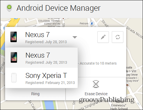 Συσκευές διεπαφής ιστού του Device Manager Android