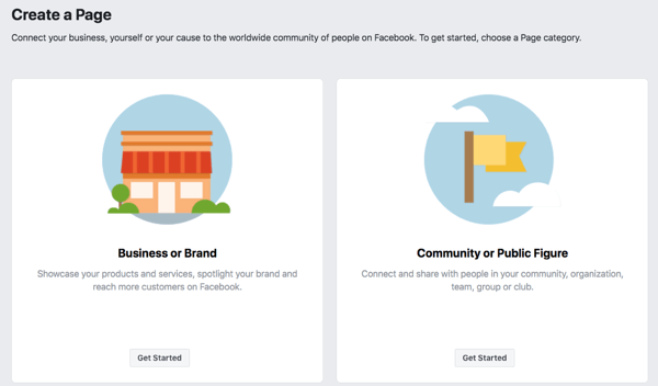 Βήμα 1 για να δημιουργήσετε την επιχειρηματική σας σελίδα στο Facebook.